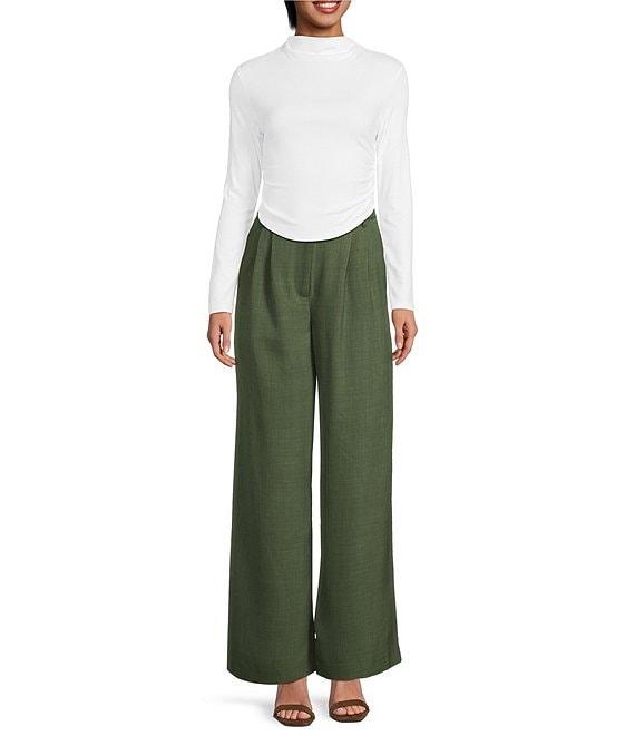 Gianni Bini Daily Long Sleeve Mock Neck Crop Top Product Image