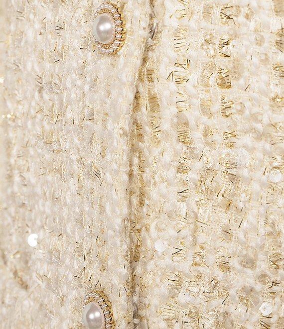 Antonio Melani Nikki Tweed V-Neck Long Sleeve Mini A-Line Dress Product Image