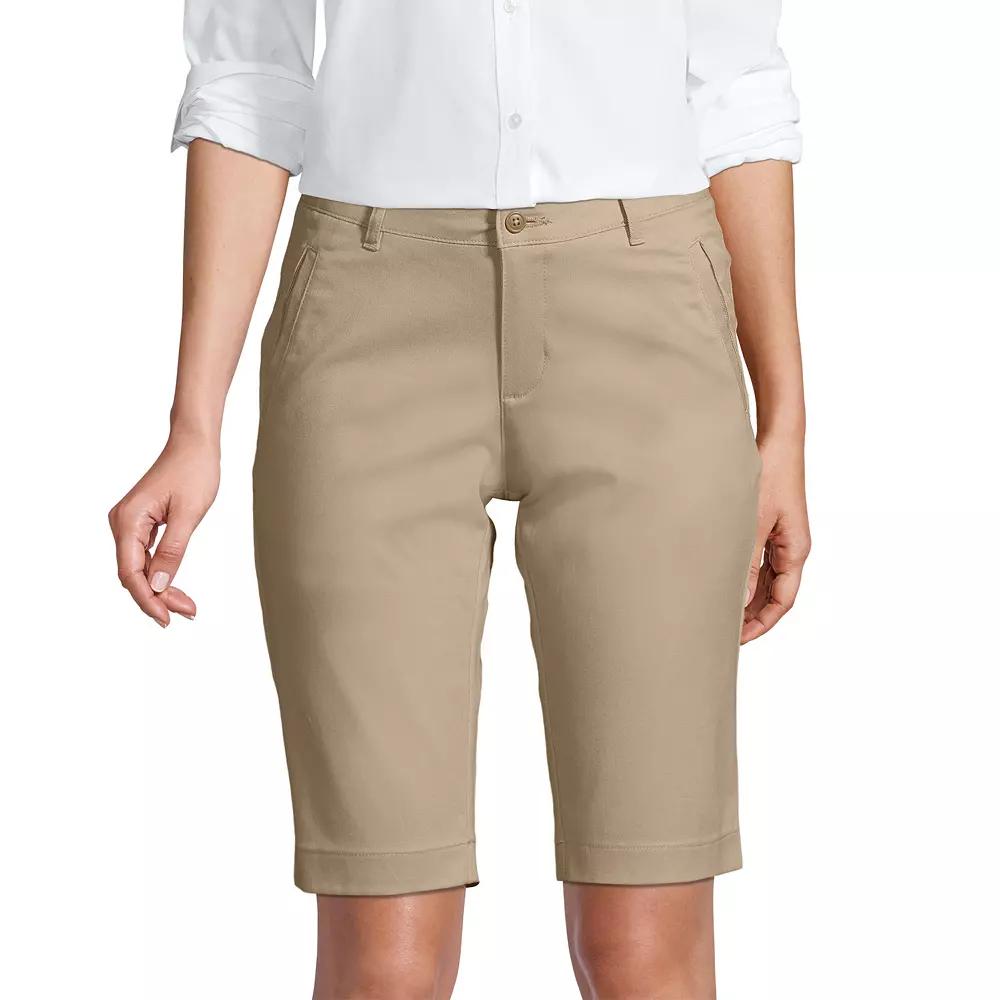 Women's Lands' End Stretch Chino Bermuda Shorts,  Product Image