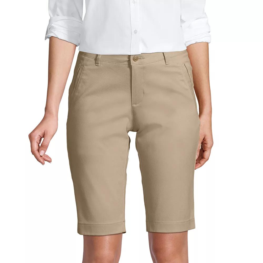 Women's Lands' End Stretch Chino Bermuda Shorts,  Product Image