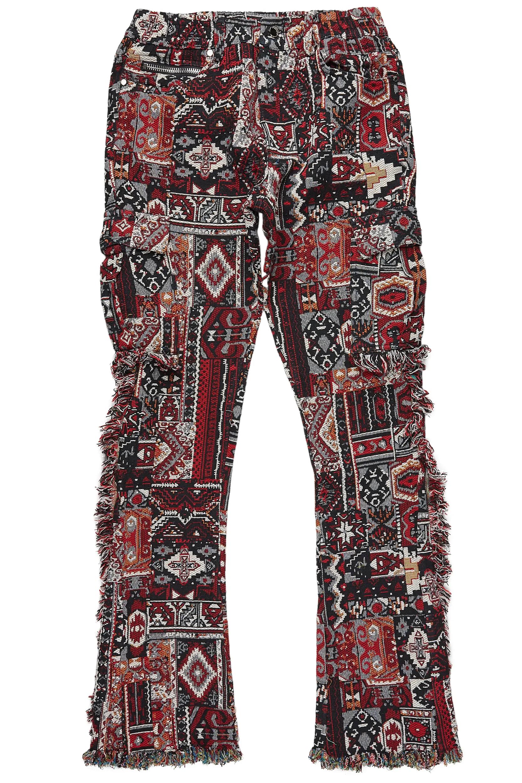 Ayami Black/Multi Slim Tapestry Flare Jean Male Product Image
