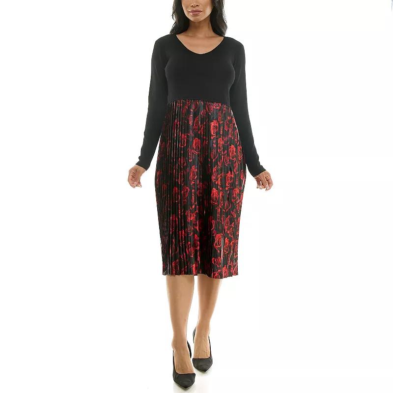 Women's Nina Leonard Lurex Knit Midi Dress,  Product Image