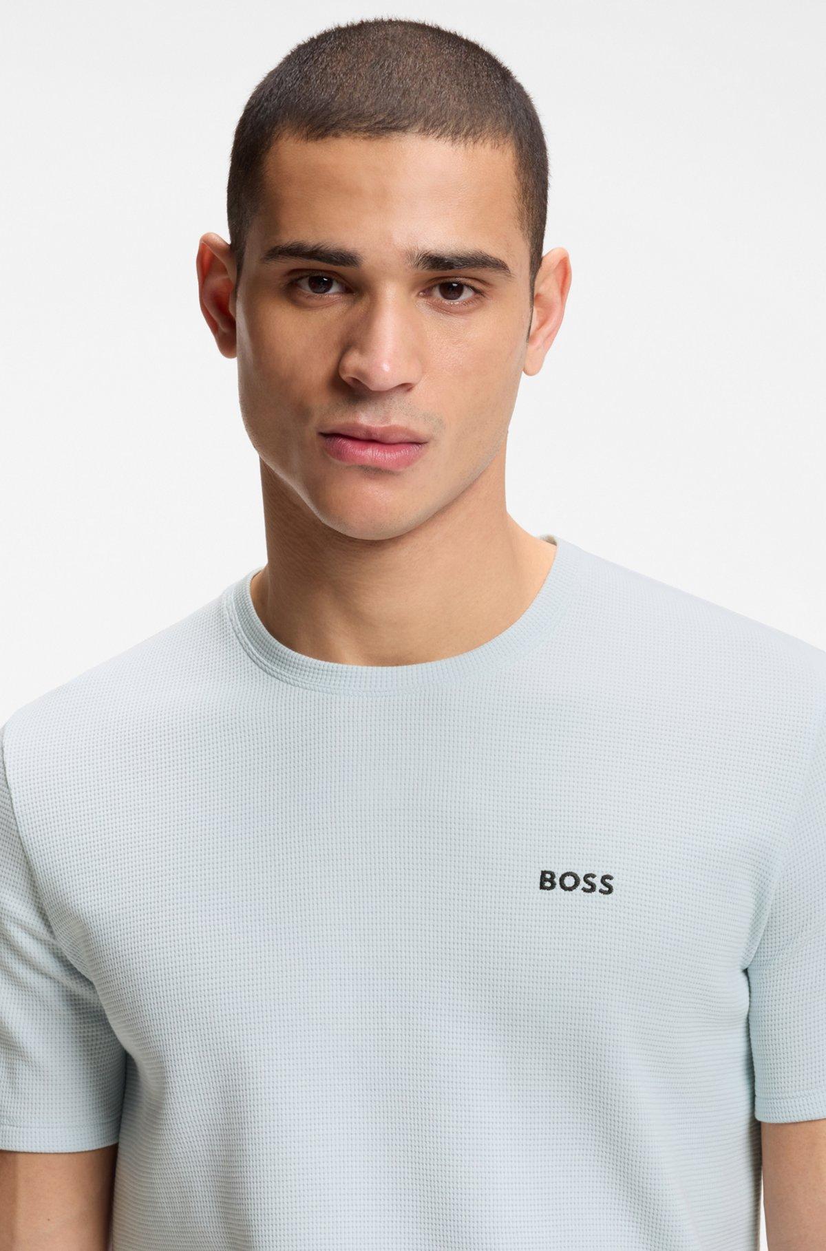 Cotton-blend pajama T-shirt with embroidered logo Product Image