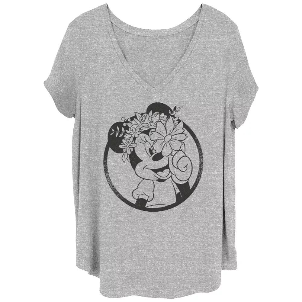 Disney's Minnie Mouse Flowers Juniors' Plus Graphic Tee, Women's,  Product Image