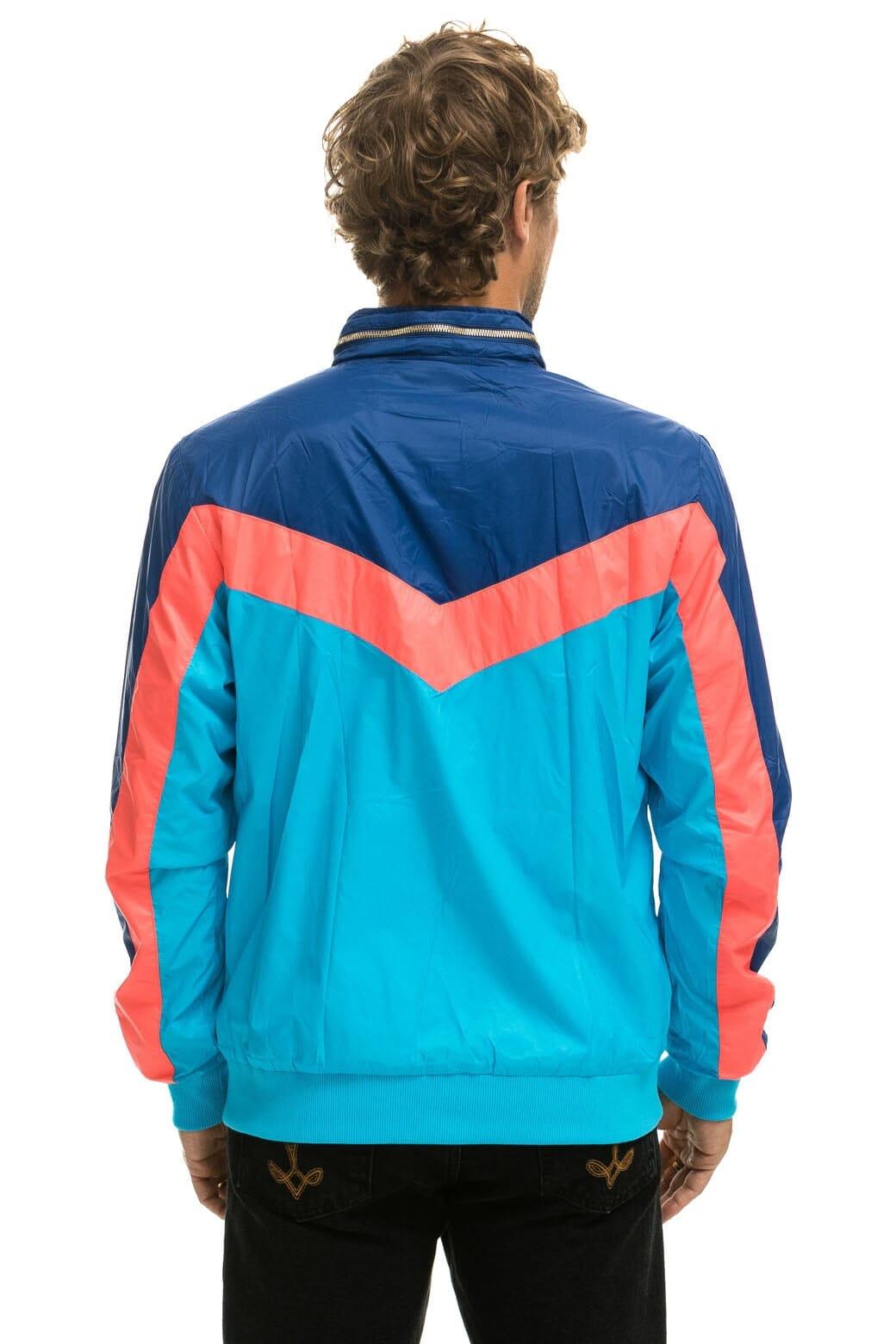 MEN'S WINDBREAKER JACKET- NEON BLUE Male Product Image