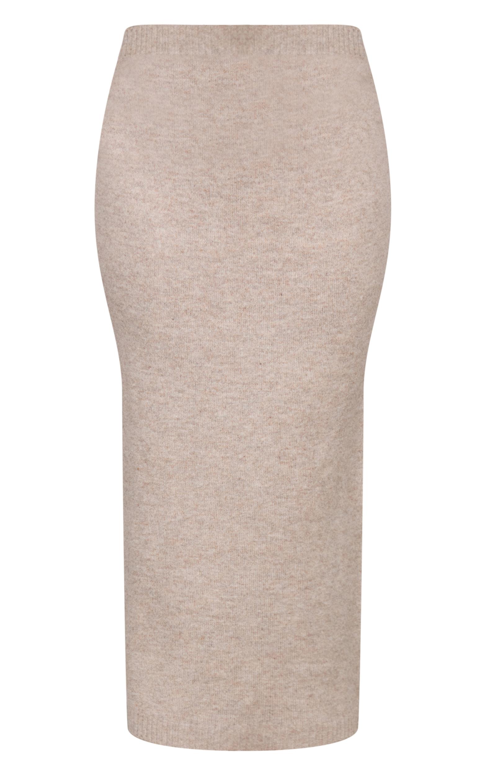 Plus Taupe Melange Soft Knit Maxi Skirt Product Image