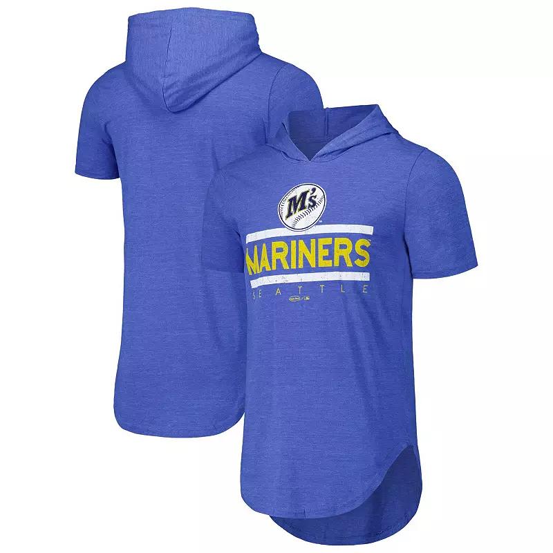 Men's Majestic Threads Royal Seattle Mariners Tri-Blend Hoodie T-Shirt,  Product Image