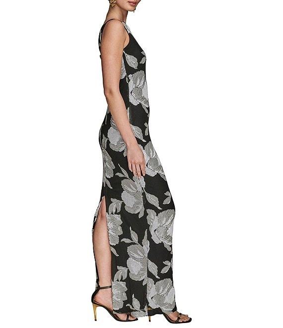 Donna Karan Boat Neck Floral Print Sheath Dress Product Image