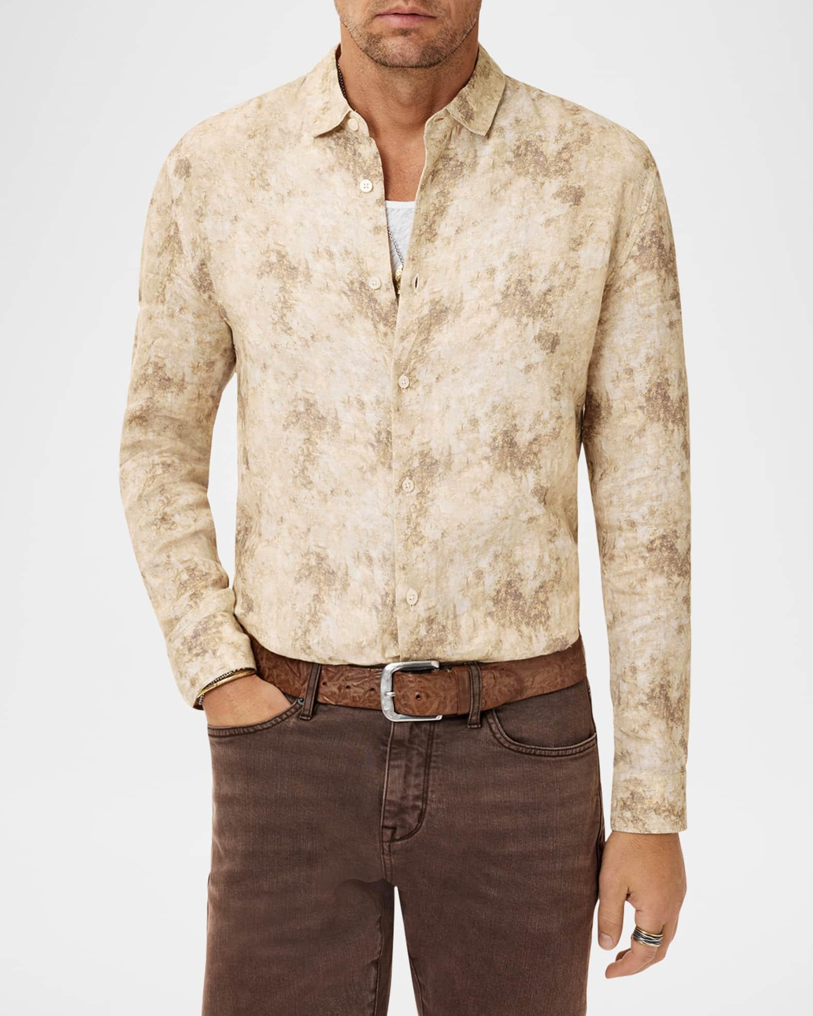 Men's Luca Linen Abstract Sport Shirt Product Image
