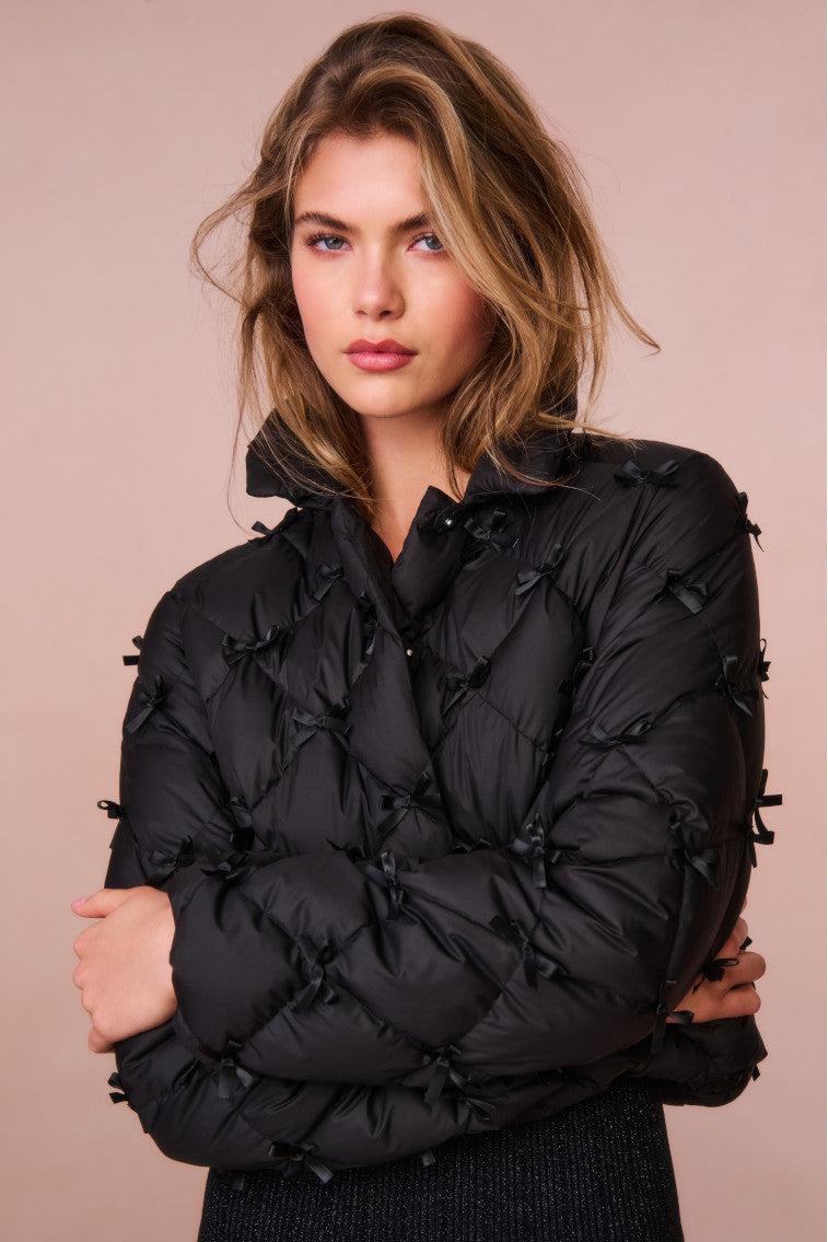 Kasey Quilted Bow-Embellished Jacket Product Image