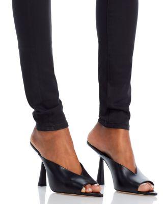 Farrah High-Rise Sateen Skinny Jeans in Black Product Image