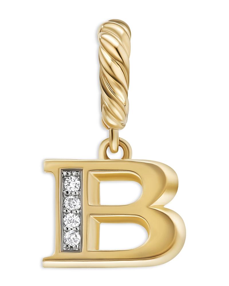 Womens Pav Initial Pendant in 18K Yellow Gold Product Image