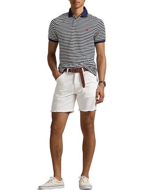 Polo Ralph Lauren Classic Fit Thin Striped Mesh Short Sleeve Polo Shirt Product Image