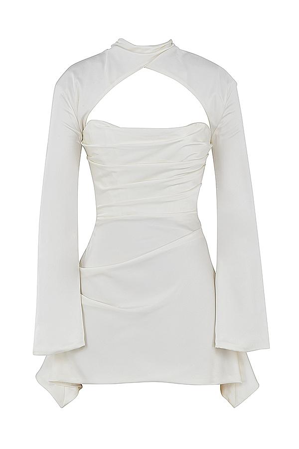 Toira  ivory draped corset dress - sale Product Image