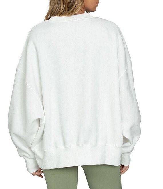 GOLD HINGE Coordinating Wide Arm Crew Neck Long Sleeve Logo Sweatshirt Product Image