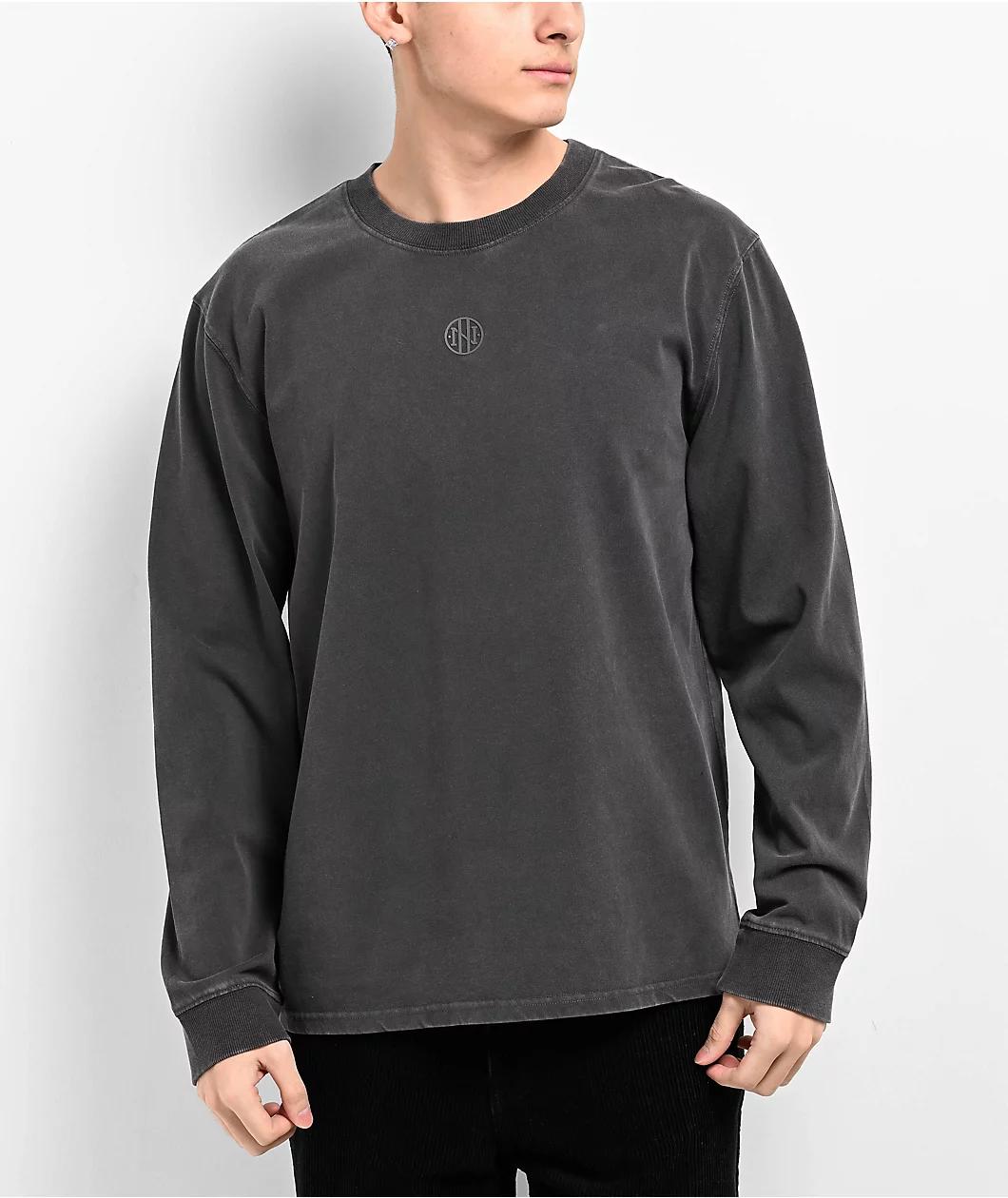 Ninth Hall Ash Black Boxy Long Sleeve T-Shirt Product Image