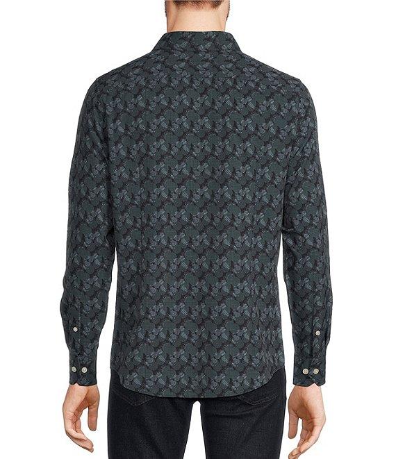 Murano Slim Fit Performance Stretch Circle Print Long Sleeve Woven Shirt Product Image