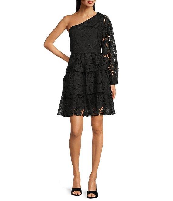 Layered With Love Flora Lace One Shoulder Neck Sleeveless A-Line Mini Dress Product Image