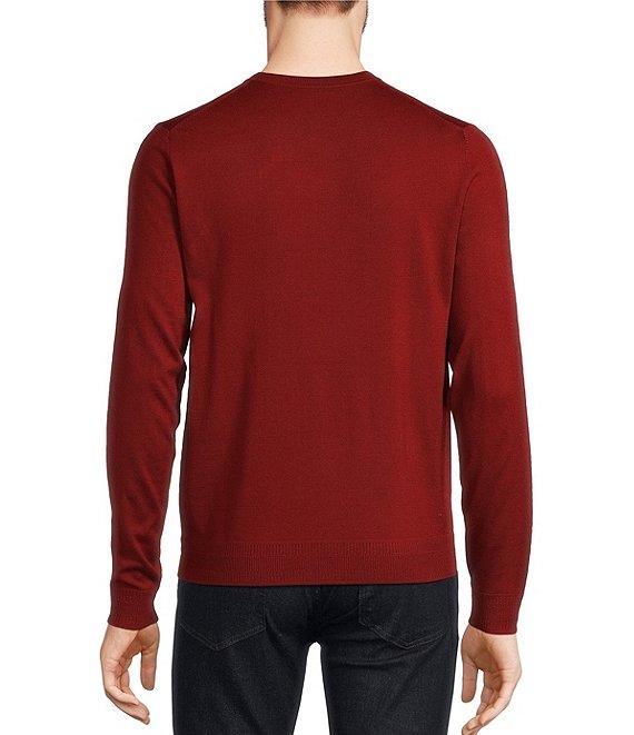 Murano Solid Performance Textured Long Sleeve Crew Neck Sweater Product Image