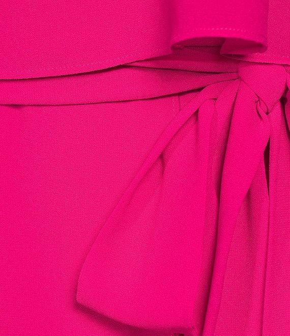 Jessica Howard Split Sleeve Tie Waist Round Neck High-Low Popover Dress Product Image