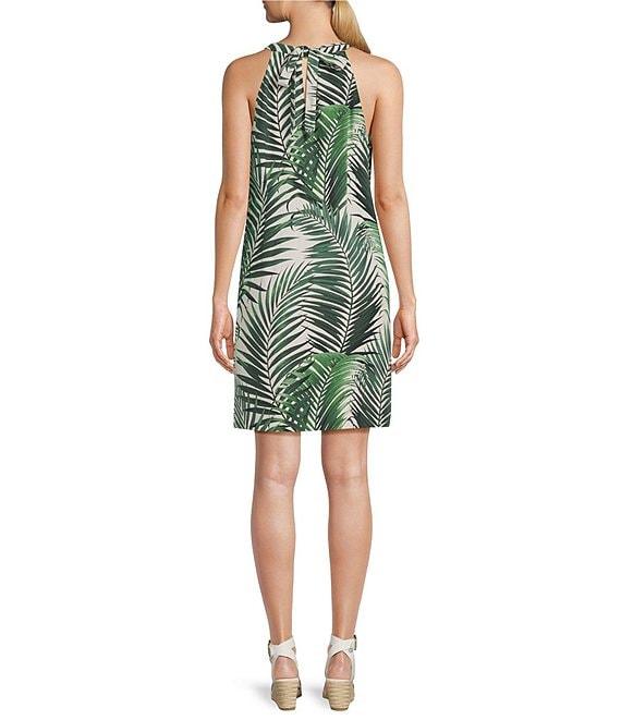 Tommy Bahama Tropical Leaf Of Luxury Silk Halter Neck Cut-Out Sheath Dress Product Image