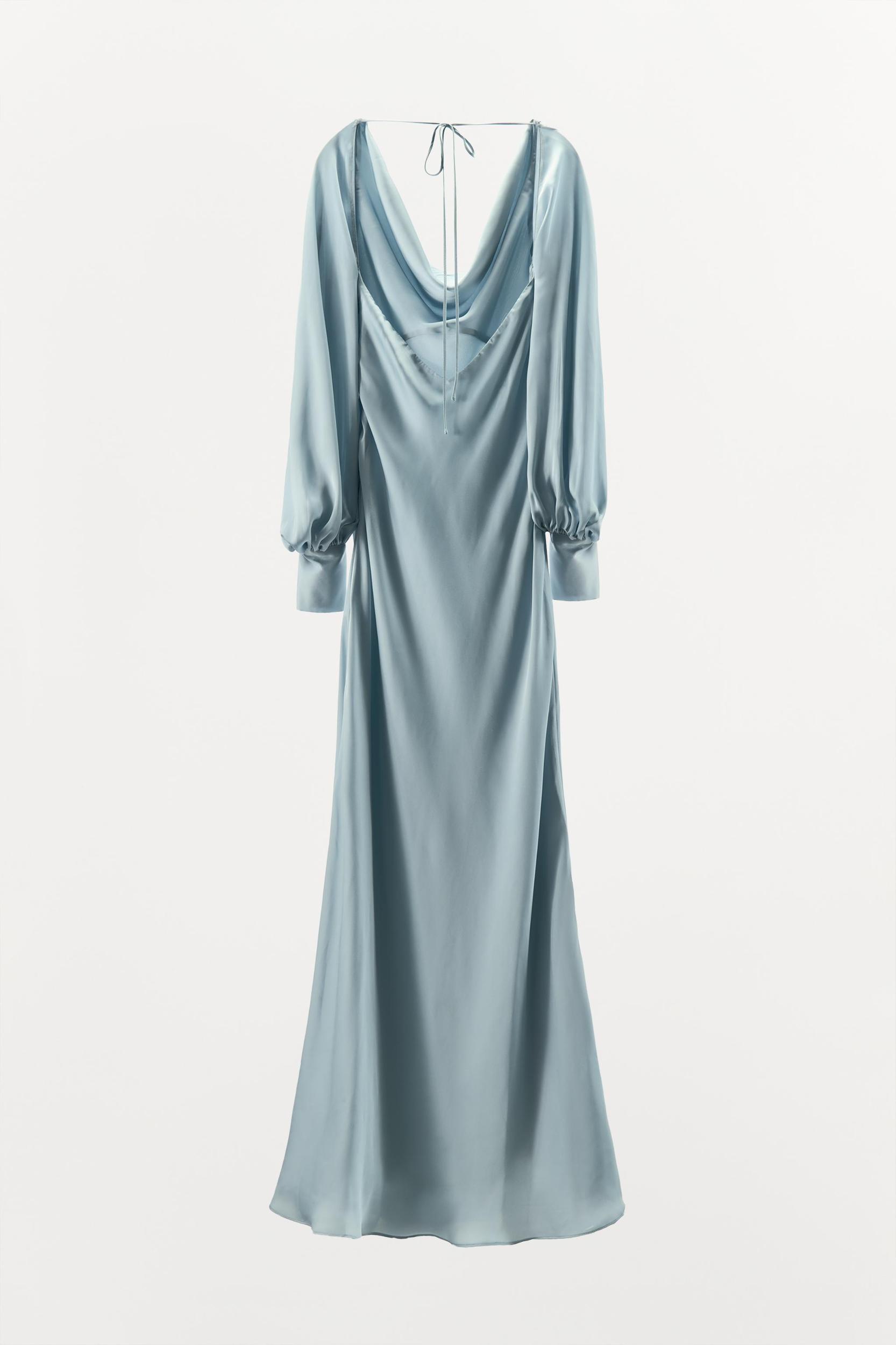 OPEN BACK SATIN EFFECT DRESS Product Image