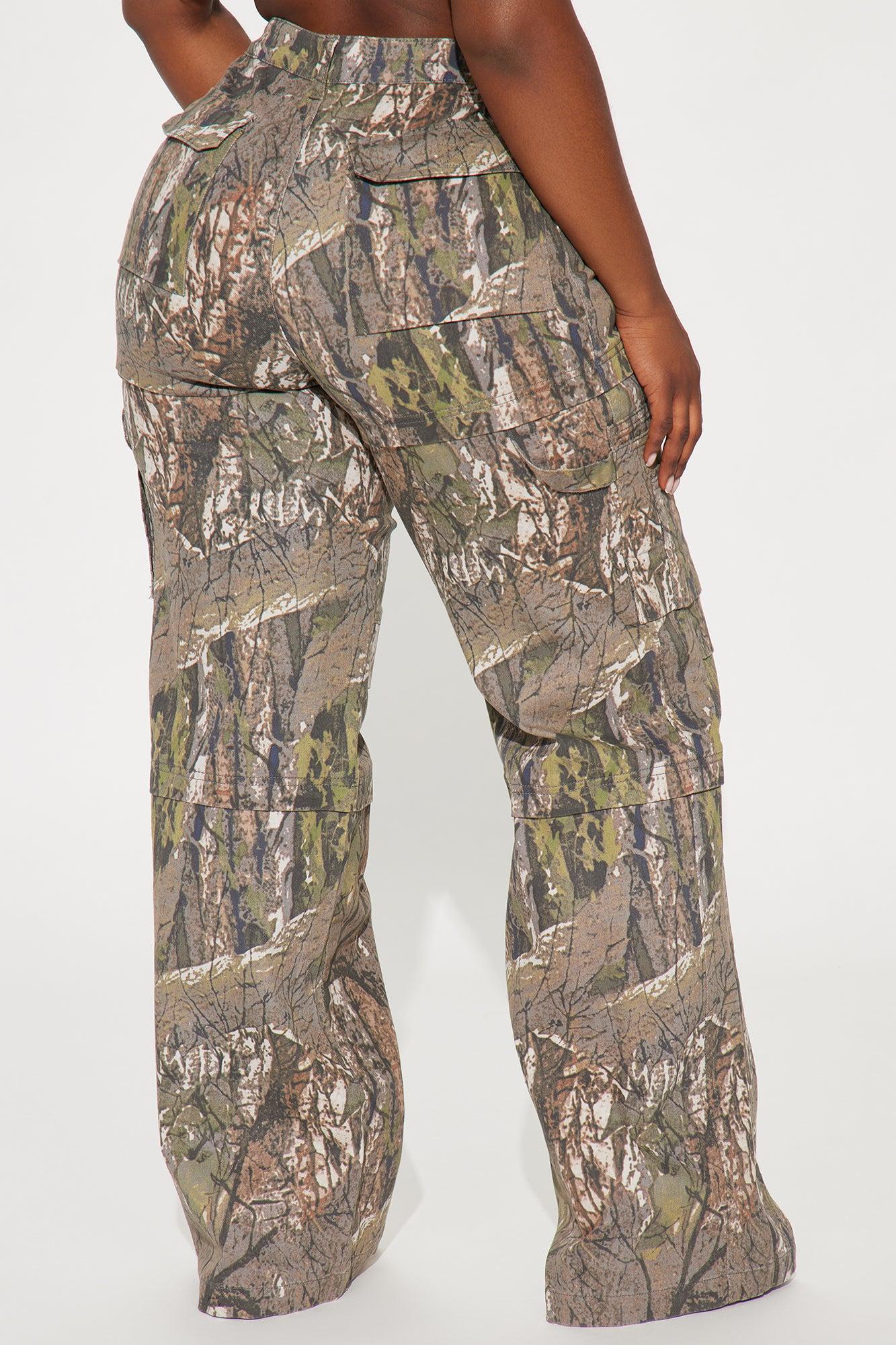 Tall Bree Camo Stretch Cargo Jean - Olive/combo Product Image