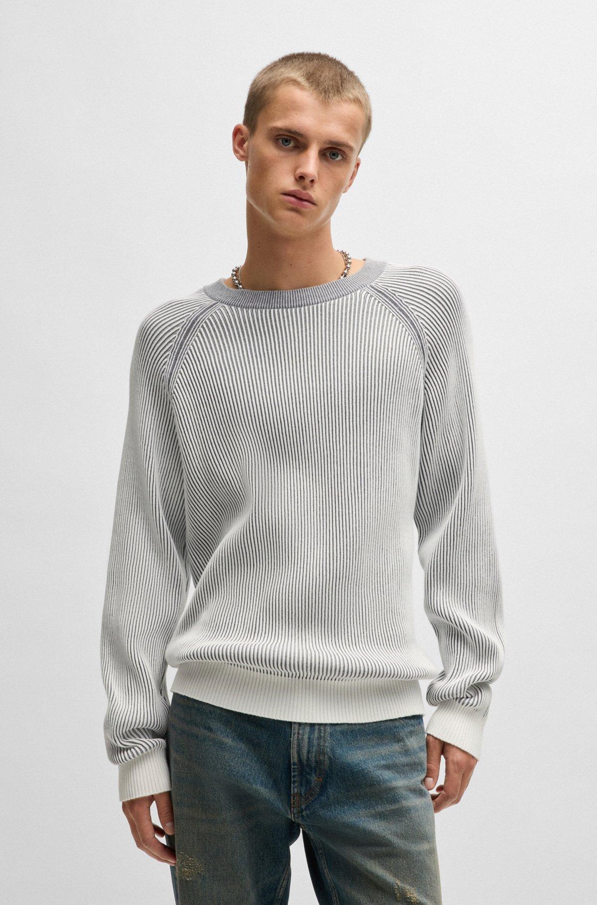 Cotton sweater with two-tone ribbing Product Image