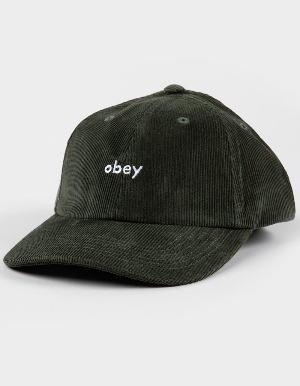 OBEY Lowercase 6 Panel Corduroy Strapback Hat - BROWN Product Image