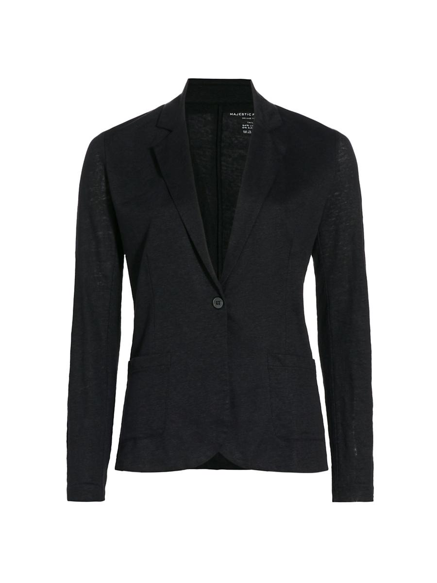 Womens Stretch Linen-Knit Blazer Product Image