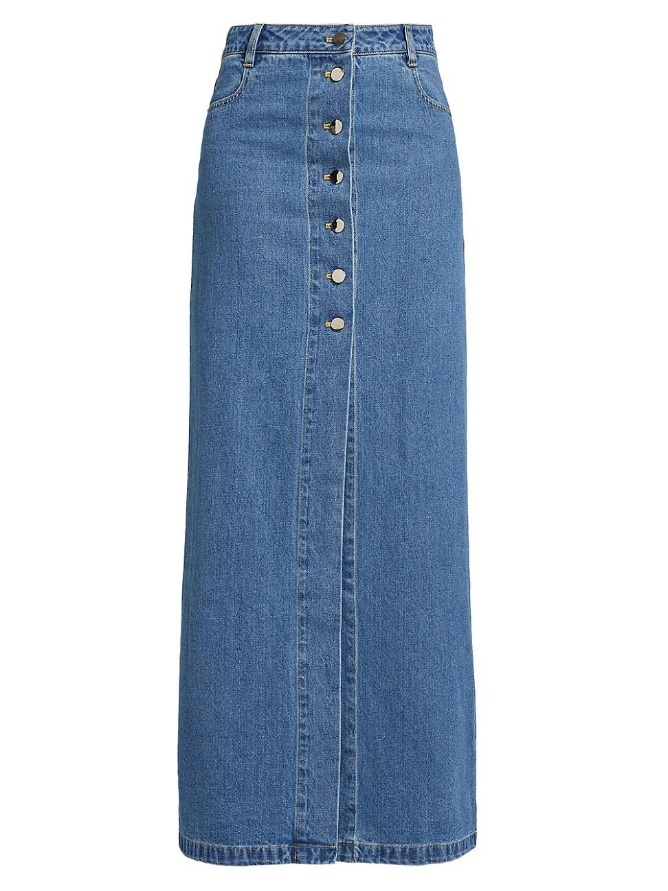 Womens Makena Denim Maxi Skirt Product Image