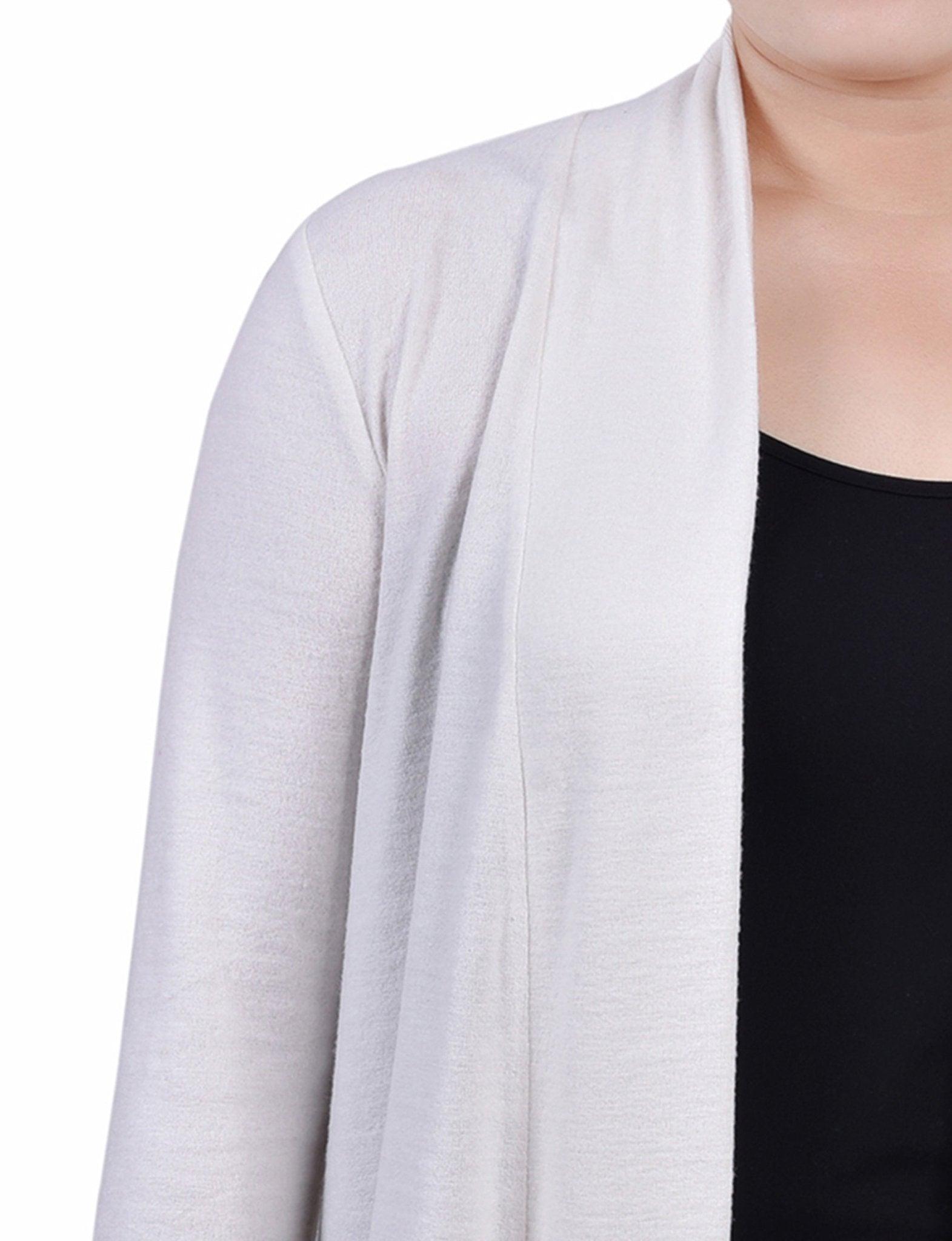 White Long Sleeve Swing Cardigan Product Image