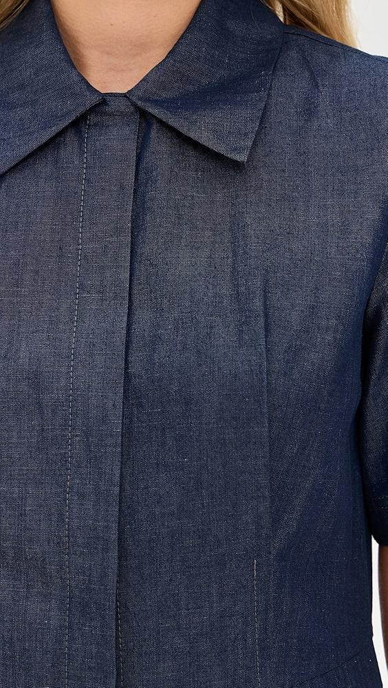 Vince Denim Short Sleeve Shirt Dress | Shopbop Product Image