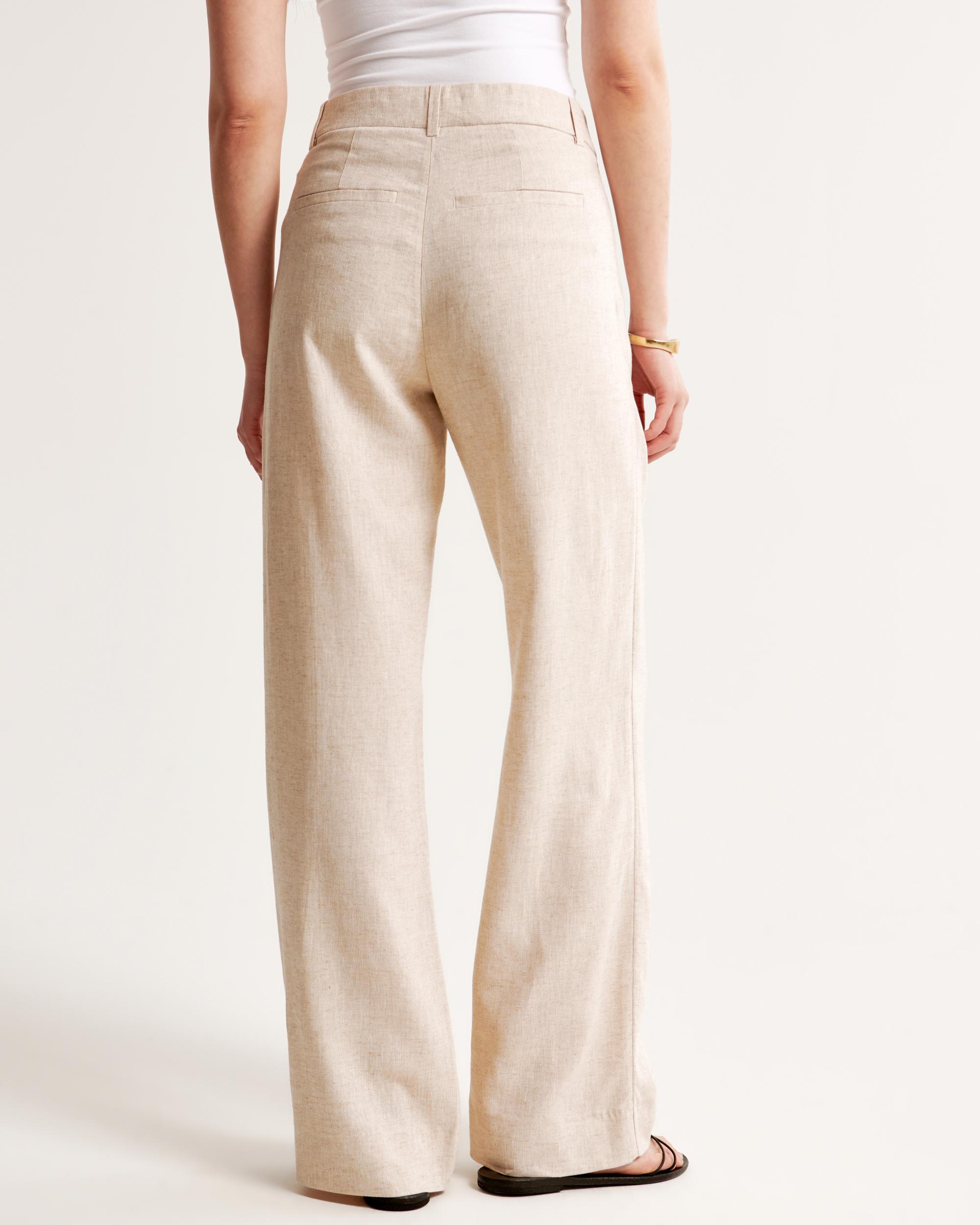 A&F Sloane Low Rise Tailored Linen-Blend Pant Product Image