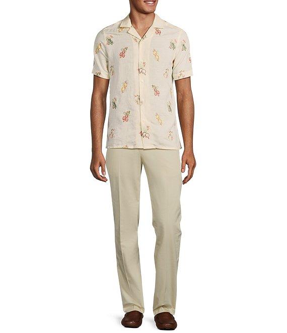 Murano From The Garden Collection Slim Fit Embroidered Short Sleeve Woven Camp Shirt Product Image