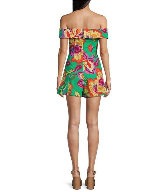 GB Floral Printed Linen Blend Romper Product Image