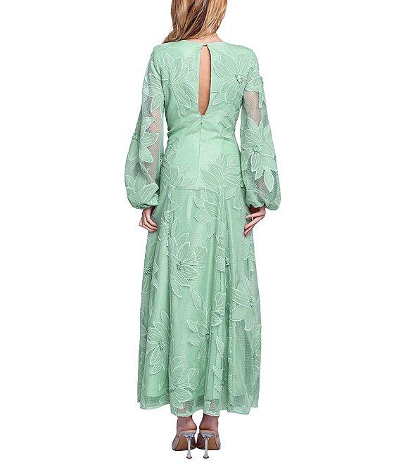 CIEBON Sarilla Crochet Effect V-Neck Long Sleeve Maxi Dress Product Image