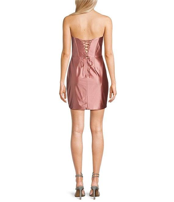 GB Social Satin Strapless Corset Bodice Mini Dress Product Image