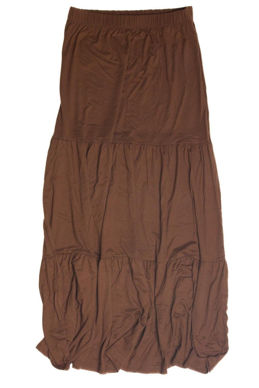 Chocolate Brushed Maxi Skirt Product Image