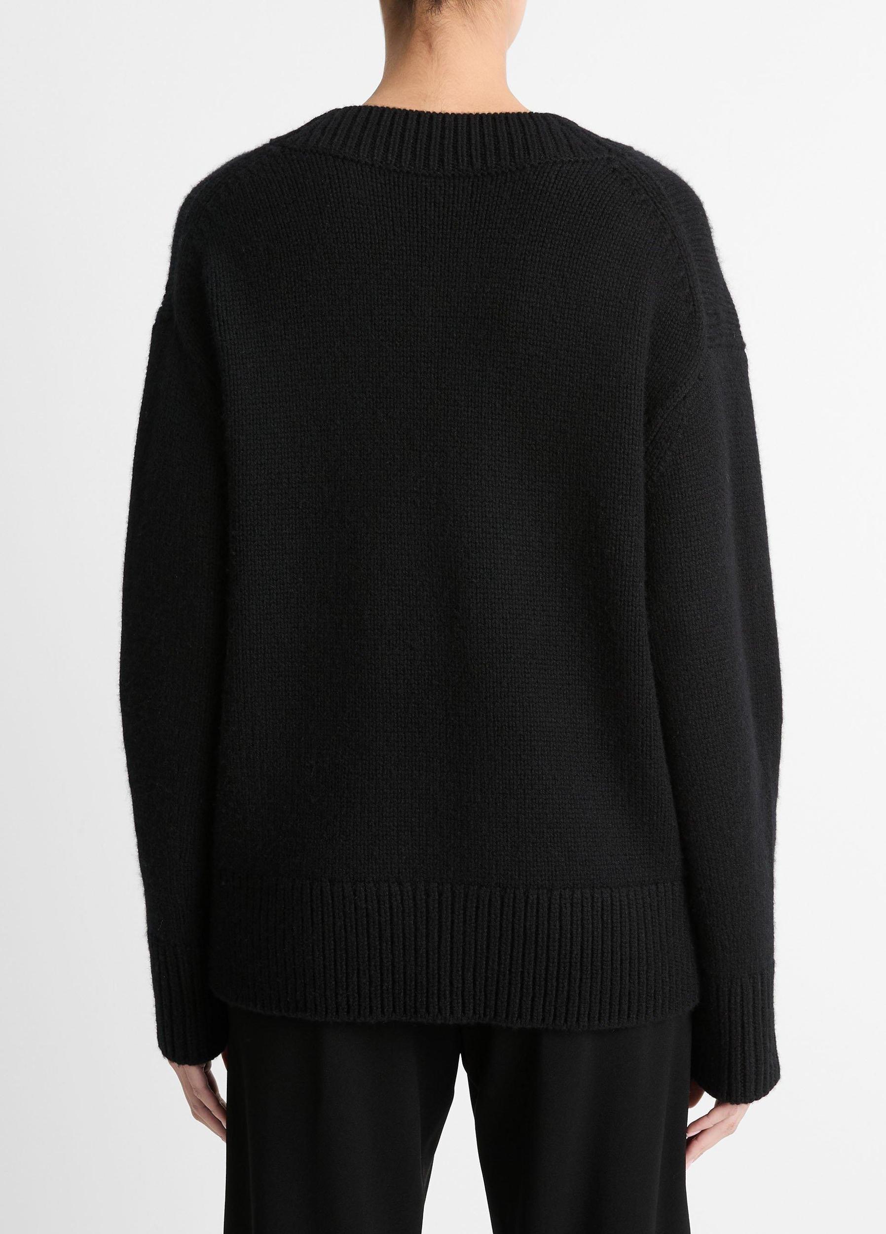 Wool and Cashmere Drop-Shoulder V-Neck Sweater Product Image