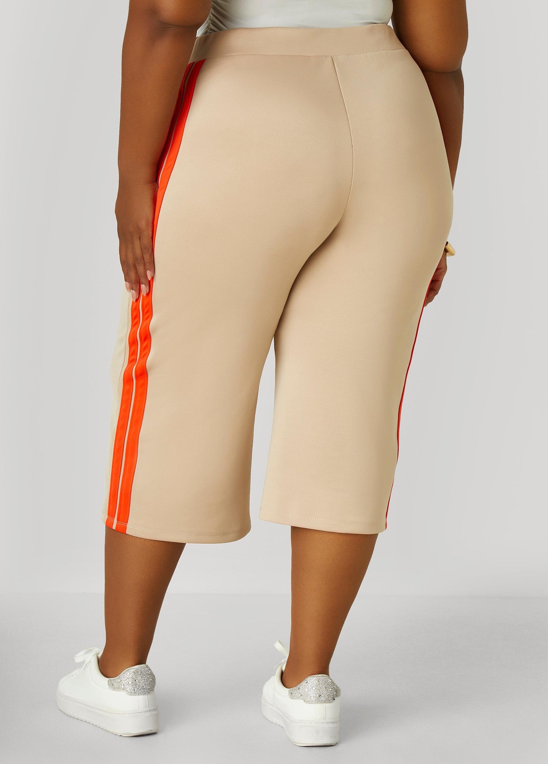 Plus Size Stripe Trimmed Capris Ashley Stewart Product Image