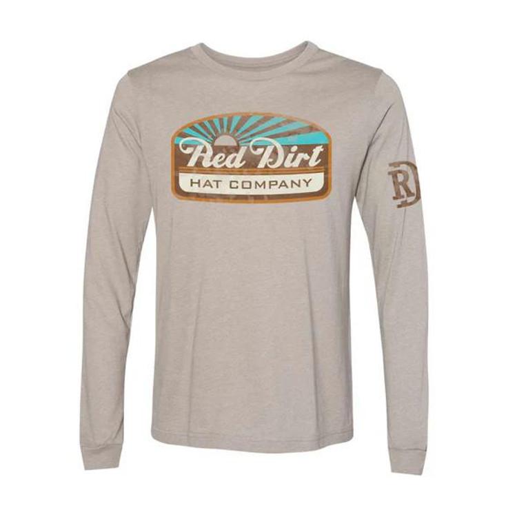 SALE Red Dirt Hat Co® Men's L/S Tan Blue Skies T-Shirt Product Image