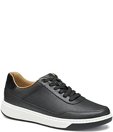 Johnston  Murphy Mens Dawson Perforated Leather U-Throat Lace Up Sneakers Product Image