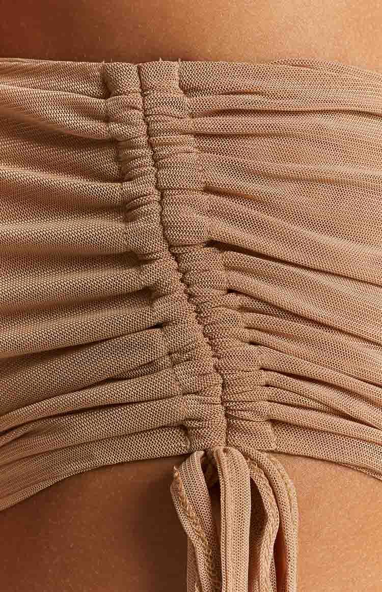Lexi Tan Mesh Strapless Top Product Image