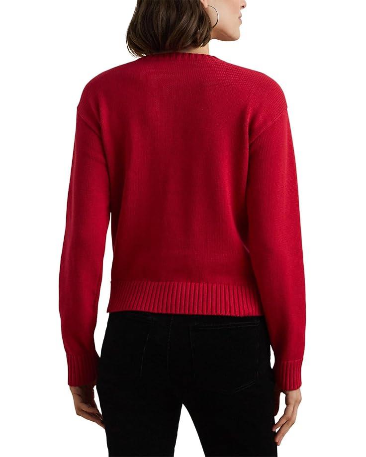 Floral-logo Combed Cotton Sweater Product Image