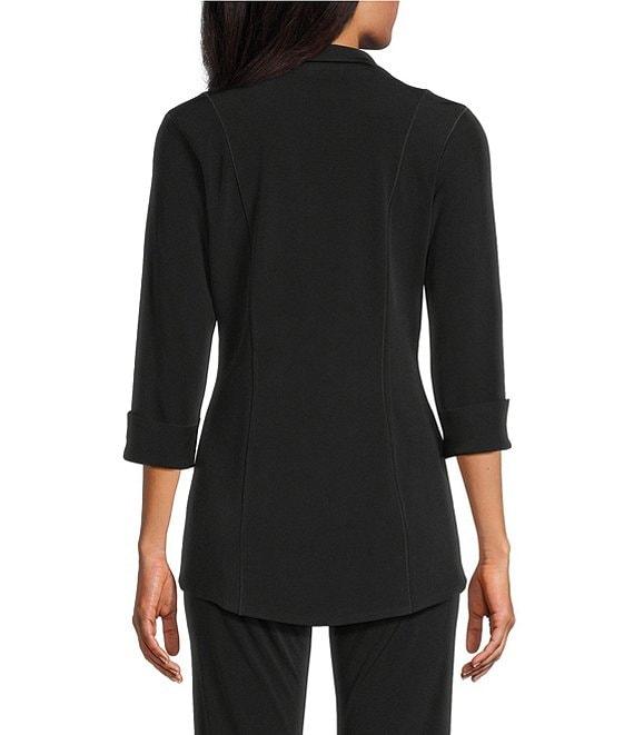 Eva Varro Notch Lapel 3/4 Sleeve High Low Jacket Product Image