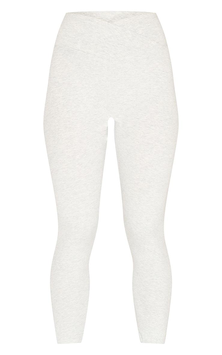 Ash Grey Sculpt Wrap Waist Gym Leggings Product Image