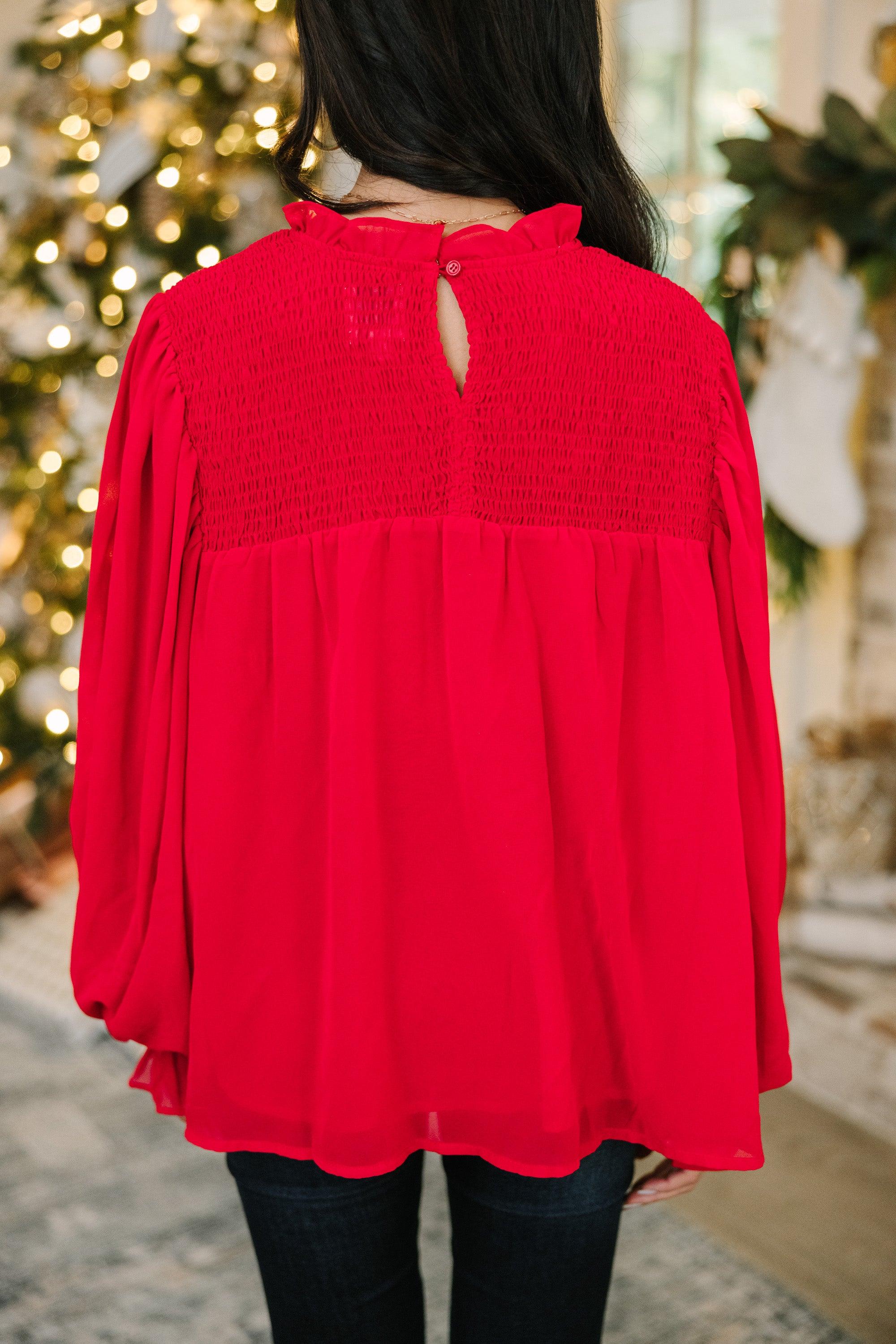 Run With It Red Blouse Female Product Image