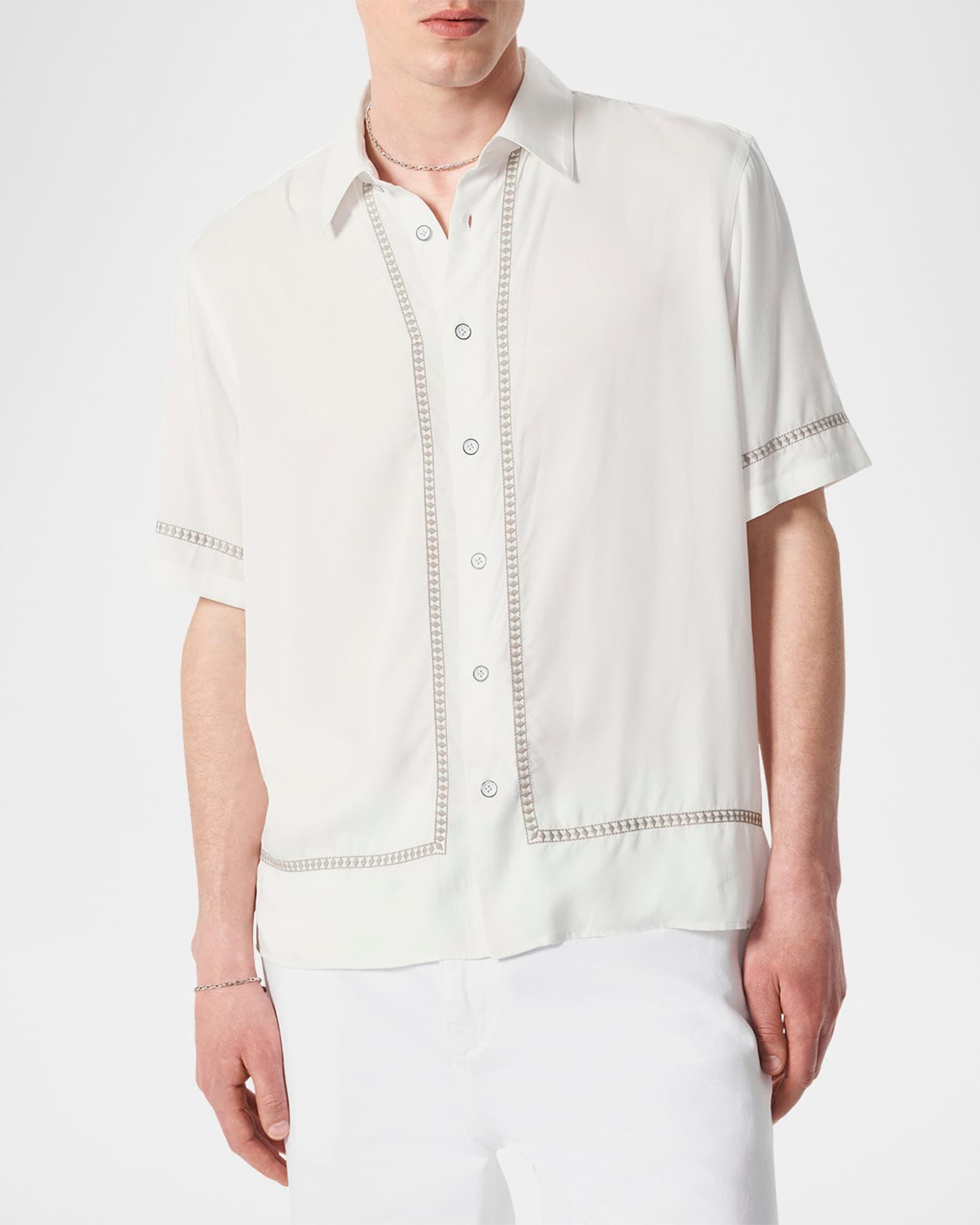 Men's Dalton Embroidered-Trim Short-Sleeve Shirt Product Image