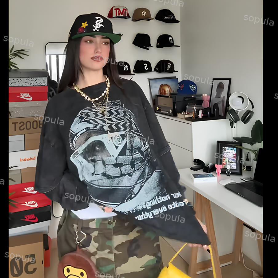 Sopula Fear Nothing, Create Everything Vintage Characters Cotton Long Sleeve T-Shirt Product Image